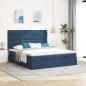 Preview: Ottoman-Bett mit Matratzen Blau 200x200 cm Stoff