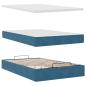 Preview: Ottoman-Bett mit Matratzen Dunkelblau 120x200 cm Samt