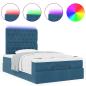 Preview: Ottoman-Bett mit Matratzen Dunkelblau 120x200 cm Samt