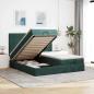 Preview: ARDEBO.de - Ottoman-Bett mit Matratzen Dunkelgrün 180x200 cm Samt