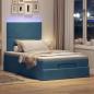 Preview: Ottoman-Bett mit Matratzen Dunkelblau 120x190 cm Samt