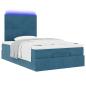 Preview: Ottoman-Bett mit Matratzen Dunkelblau 120x190 cm Samt