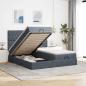 Preview: ARDEBO.de - Ottoman-Bett mit Matratzen Dunkelgrau 200x200 cm Samt