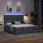 Preview: Ottoman-Bett mit Matratzen Dunkelgrau 200x200 cm Samt