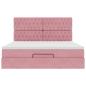 Preview: Ottoman-Bett mit Matratzen Rosa 180x200 cm Samt