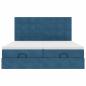 Preview: Ottoman-Bett mit Matratzen Dunkelblau 200x200 cm Samt