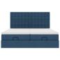 Preview: Ottoman-Bett mit Matratzen Blau 200x200 cm Stoff