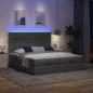 Preview: Ottoman-Bett mit Matratzen Dunkelgrau 160x200 cm Stoff