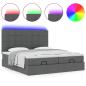 Preview: Ottoman-Bett mit Matratzen Dunkelgrau 160x200 cm Stoff