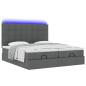 Preview: Ottoman-Bett mit Matratzen Dunkelgrau 160x200 cm Stoff