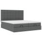 Preview: Ottoman-Bett mit Matratzen Dunkelgrau 160x200 cm Stoff