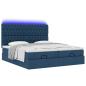 Preview: Ottoman-Bett mit Matratzen Blau 180x200 cm Stoff