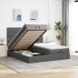 Preview: ARDEBO.de - Ottoman-Bett mit Matratzen Dunkelgrau 160x200 cm Stoff