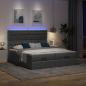 Preview: Ottoman-Bett mit Matratzen Dunkelgrau 160x200 cm Stoff