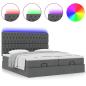 Preview: Ottoman-Bett mit Matratzen Dunkelgrau 160x200 cm Stoff