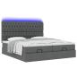 Preview: Ottoman-Bett mit Matratzen Dunkelgrau 160x200 cm Stoff