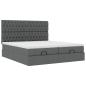 Preview: Ottoman-Bett mit Matratzen Dunkelgrau 160x200 cm Stoff