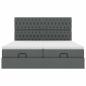Preview: Ottoman-Bett mit Matratzen Dunkelgrau 160x200 cm Stoff