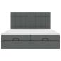 Preview: Ottoman-Bett mit Matratzen Dunkelgrau 200x200 cm Stoff