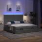 Preview: Ottoman-Bett mit Matratzen Dunkelgrau 160x200 cm Stoff