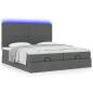 Preview: Ottoman-Bett mit Matratzen Dunkelgrau 160x200 cm Stoff