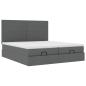 Preview: Ottoman-Bett mit Matratzen Dunkelgrau 160x200 cm Stoff