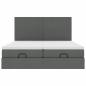 Preview: Ottoman-Bett mit Matratzen Dunkelgrau 160x200 cm Stoff