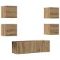 Preview: ARDEBO.de - 5-tlg. TV-Schrank-Set Wandmontage Artisan-Eiche Holzwerkstoff