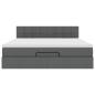 Preview: Ottoman-Bett mit Matratze Dunkelgrau 160x200 cm Stoff