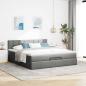 Preview: Ottoman-Bett mit Matratze Dunkelgrau 160x200 cm Stoff