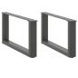 Preview: ARDEBO.de - Couchtischbeine U-Form 2 Stk. Anthrazit 70x(30-31) cm Stahl