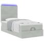 Preview: Ottoman-Bett mit Matratzen Hellgrau 80x200 cm Samt
