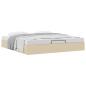 Preview: Ottoman-Bett ohne Matratze Creme 160x200 cm Stoff