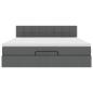 Preview: Ottoman-Bett mit Matratze Dunkelgrau 180x200 cm Stoff