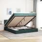 Preview: ARDEBO.de - Ottoman-Bett mit Matratze Dunkelgrün 180x200 cm Samt