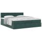 Preview: Ottoman-Bett mit Matratze Dunkelgrün 180x200 cm Samt