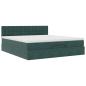 Preview: Ottoman-Bett mit Matratze Dunkelgrün 180x200 cm Samt