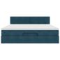 Preview: Ottoman-Bett mit Matratze Dunkelblau 180x200 cm Samt