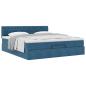 Preview: ARDEBO.de - Ottoman-Bett mit Matratze Dunkelblau 180x200 cm Samt