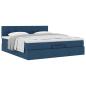 Preview: Ottoman-Bett mit Matratze Blau 200x200 cm Stoff