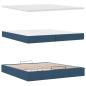 Preview: Ottoman-Bett mit Matratze Blau 200x200 cm Stoff