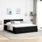 Preview: Ottoman-Bett mit Matratze Schwarz 200x200 cm Stoff