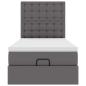 Preview: Ottoman-Bett mit Matratze Grau 90x190 cm Kunstleder