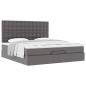 Preview: Ottoman-Bett mit Matratze Grau 180x200 cm Kunstleder