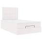 Preview: Ottoman-Bett mit Matratze Weiß 120x200 cm Kunstleder