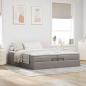 Preview: Ottoman-Bett mit Matratzen Taupe 200x200 cm Stoff