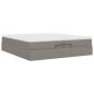 Preview: Ottoman-Bett mit Matratzen Taupe 200x200 cm Stoff