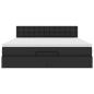 Preview: Ottoman-Bett mit Matratze Schwarz 180x200 cm Kunstleder