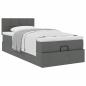 Preview: Ottoman-Bett mit Matratze Dunkelgrau 100x200 cm Stoff