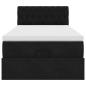 Preview: Ottoman-Bett mit Matratze Schwarz 90x190 cm Samt